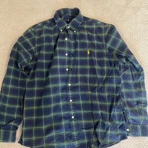 Ralph Lauren Blue and Green Casual Button Down Shirt